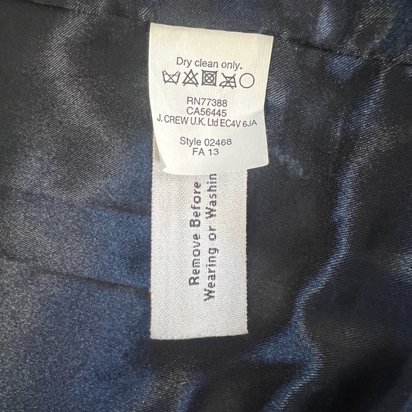 J CREW Stadium Cloth Pea Coat Nello Gori Double‎ Breasted Navy Blue Classic 0 - Picture 5 of 6